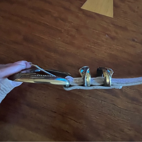 Vintage Leatherock Embossed Leather Western Buckle Belt - Picture 8 of 13